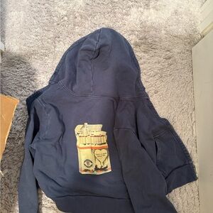 Blue Hoodie with Graphic Design